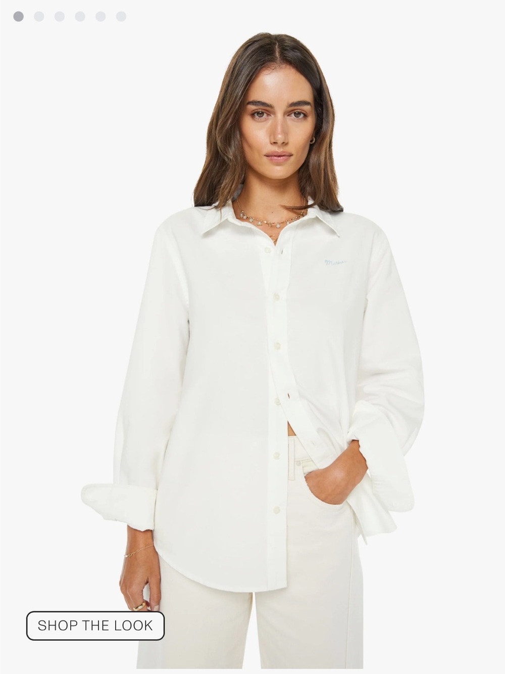 Mother denim the bestie white button up xs